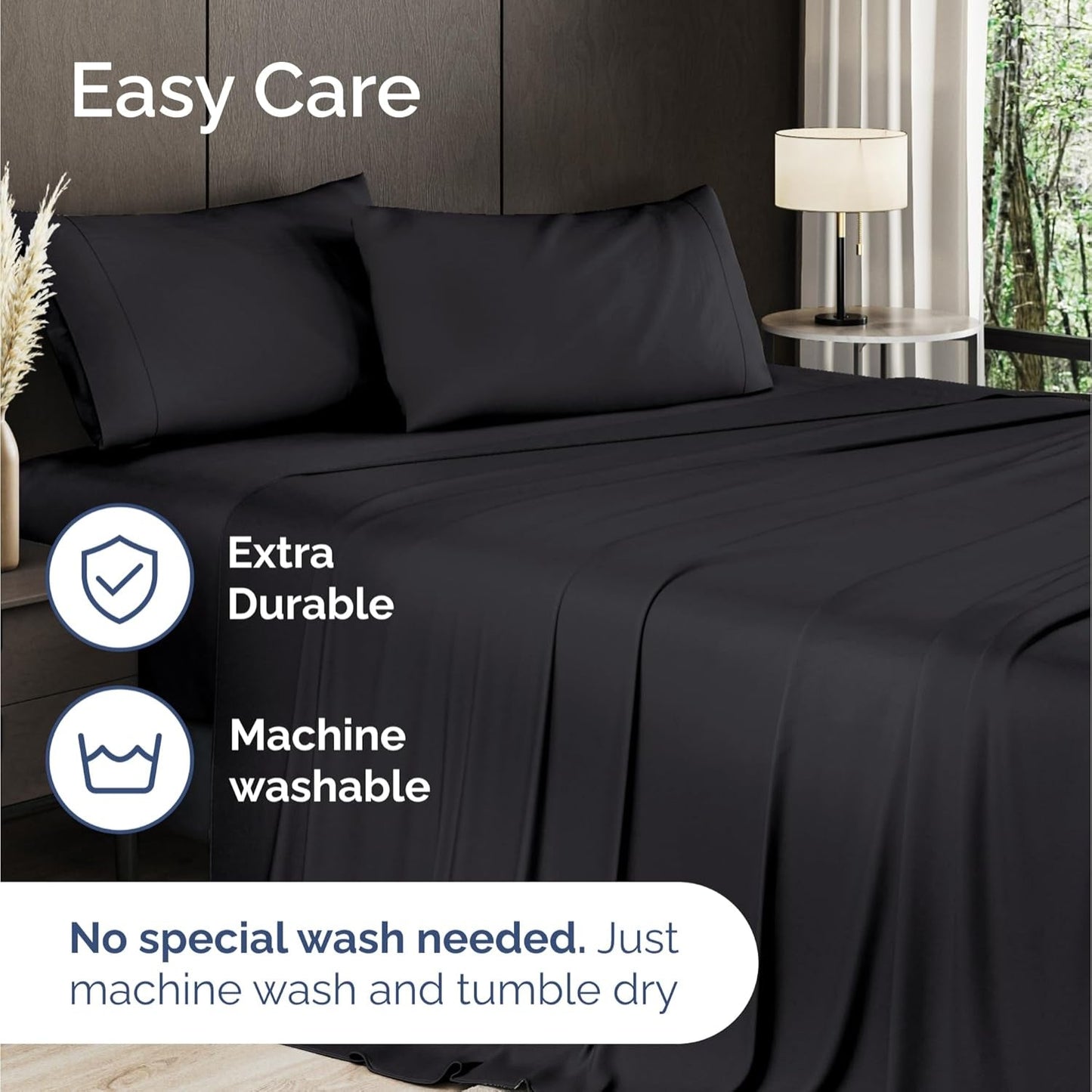 Bamboo Sheet Set | Cooling & Moisture-Wicking | Deep Pocket Fits Up to 16 in