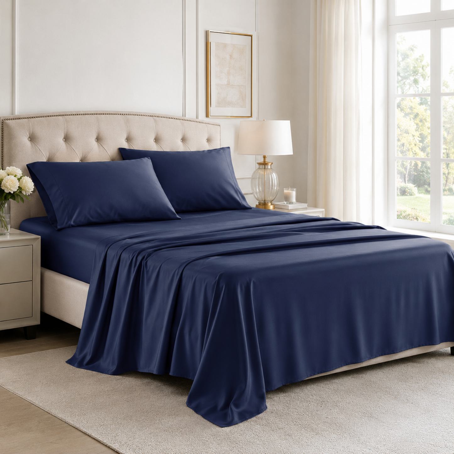 Bamboo Sheet Set | Cooling & Moisture-Wicking | Deep Pocket Fits Up to 16 in