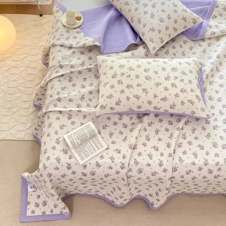 Bedding Set | Floral Microfiber Duvet Set | Hidden Zipper & Corner Ties | Year-Round Comfort