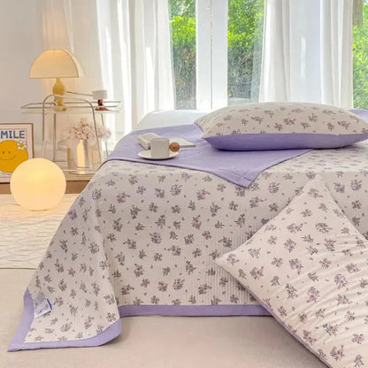 Bedding Set | Floral Microfiber Duvet Set | Hidden Zipper & Corner Ties | Year-Round Comfort