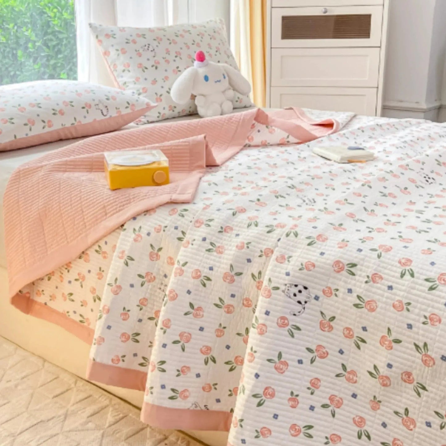 Bedding Set | Floral Microfiber Duvet Set | Hidden Zipper & Corner Ties | Year-Round Comfort