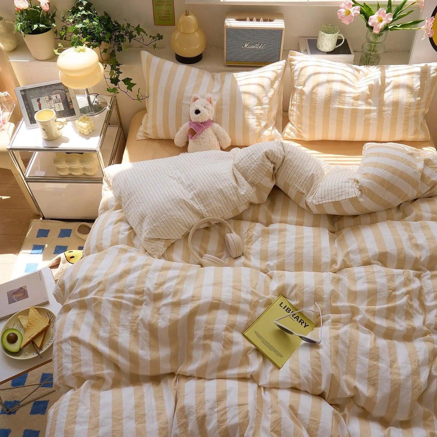 Bedding Set | Washed Cotton Crepe | Quilt, Sheet & Pillowcases | Year-Round Comfort