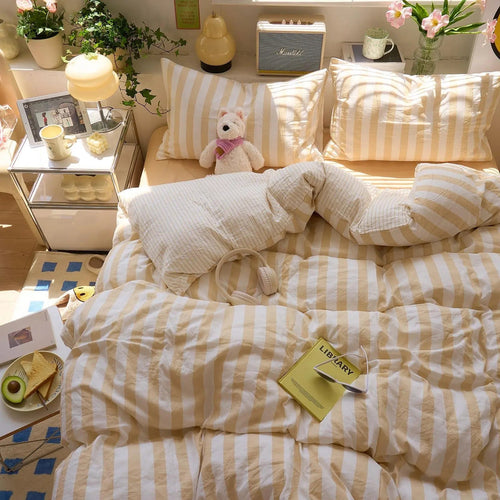 Bedding Set | Washed Cotton Crepe | Quilt, Sheet & Pillowcases | Year-Round Comfort