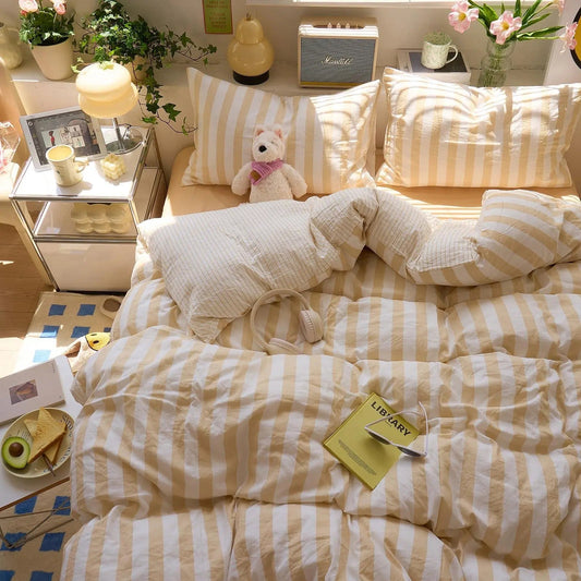 Bedding Set | Washed Cotton Crepe | Quilt, Sheet & Pillowcases | Year-Round Comfort