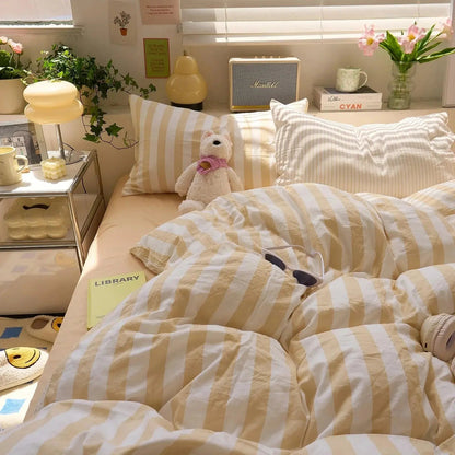 Bedding Set | Washed Cotton Crepe | Quilt, Sheet & Pillowcases | Year-Round Comfort