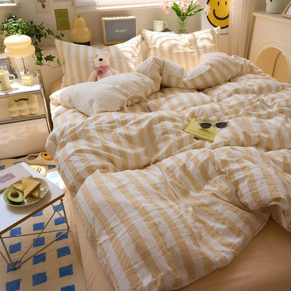 Bedding Set | Washed Cotton Crepe | Quilt, Sheet & Pillowcases | Year-Round Comfort