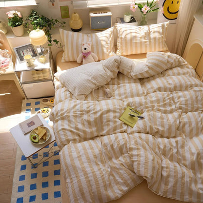 Bedding Set | Washed Cotton Crepe | Quilt, Sheet & Pillowcases | Year-Round Comfort