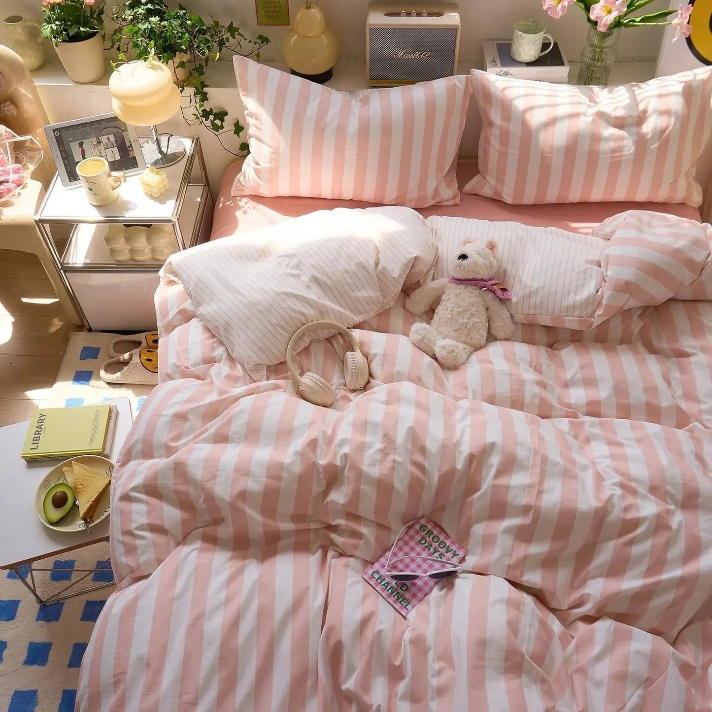 Bedding Set | Washed Cotton Crepe | Quilt, Sheet & Pillowcases | Year-Round Comfort