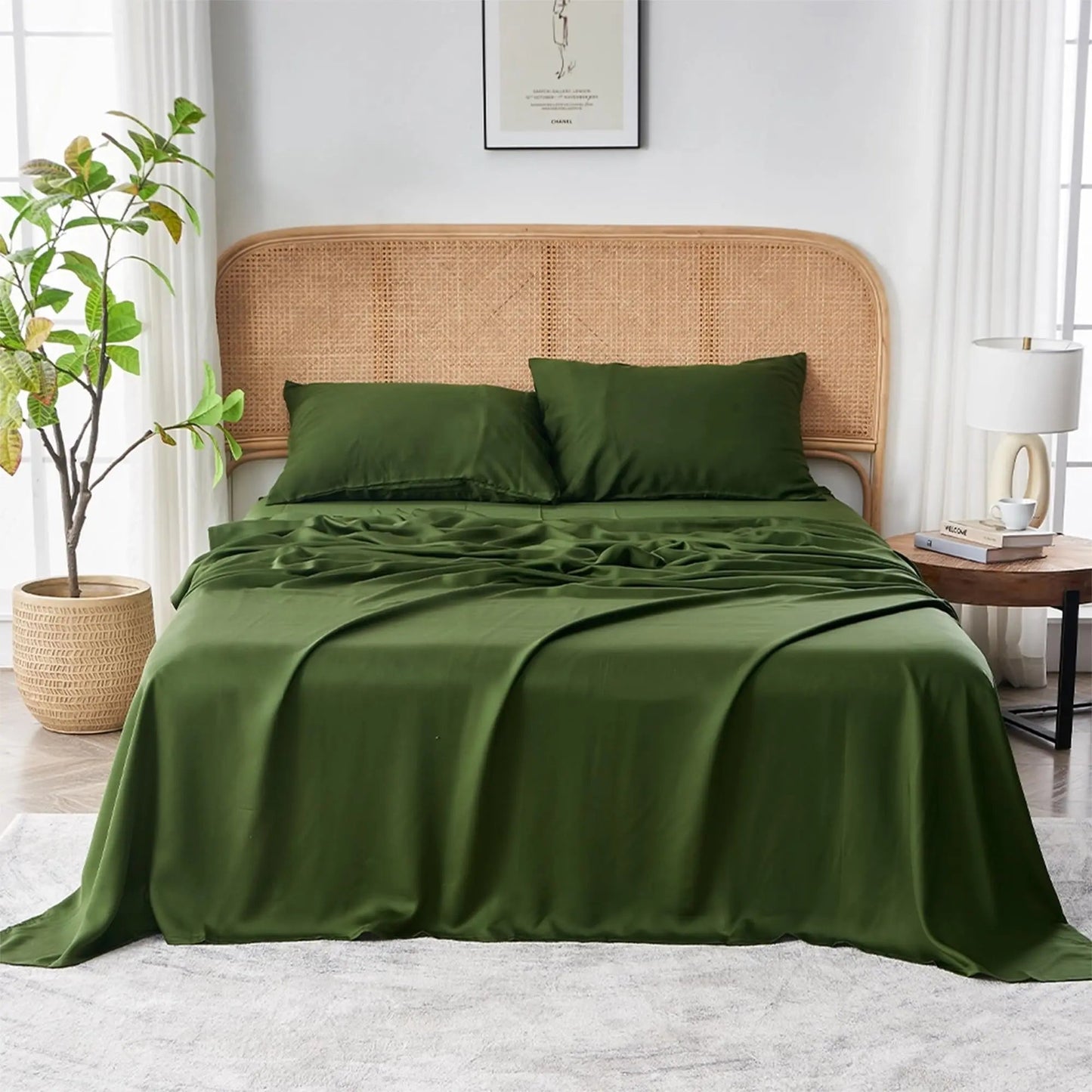 Bedding Sheet Set | Silky Soft Cooling Design | Organic Bamboo Fiber & Deep-Pocket Fit