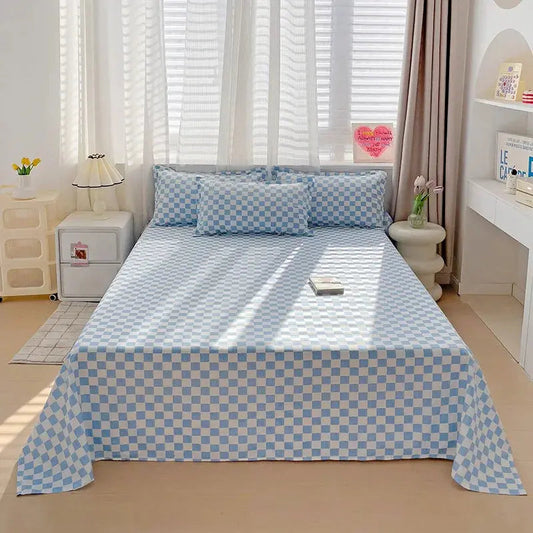 Bedsheet Set | Washed Soft Solid Design | Includes 2 Pillowcases & Flat Sheet | Comfortable Sleep