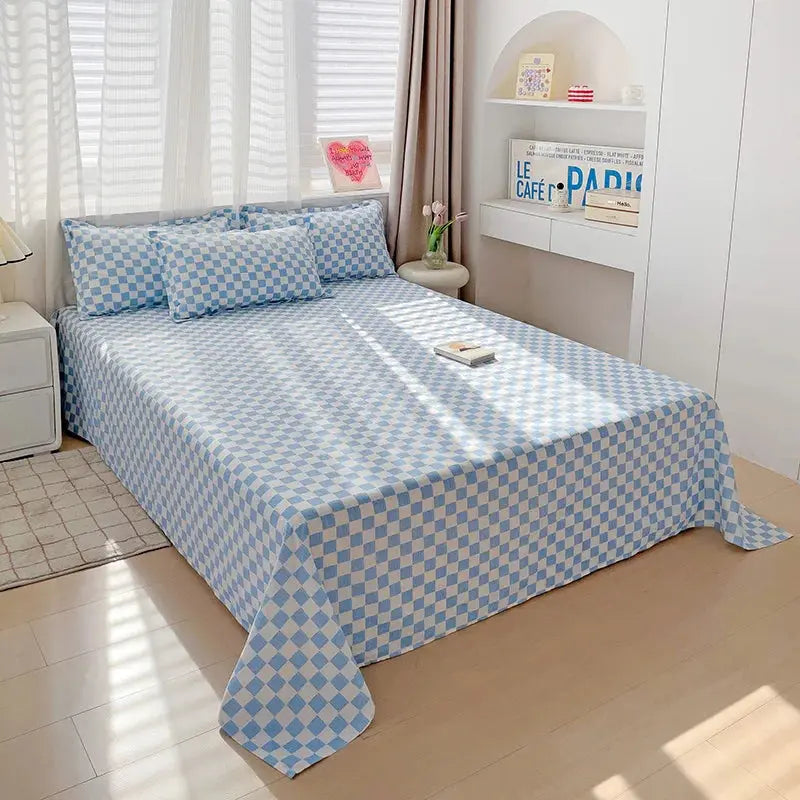 Bedsheet Set | Washed Soft Solid Design | Includes 2 Pillowcases & Flat Sheet | Comfortable Sleep