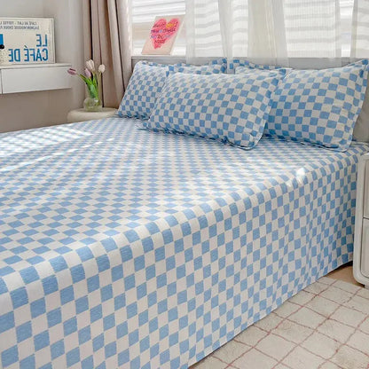 Bedsheet Set | Washed Soft Solid Design | Includes 2 Pillowcases & Flat Sheet | Comfortable Sleep