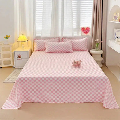 Bedsheet Set | Washed Soft Solid Design | Includes 2 Pillowcases & Flat Sheet | Comfortable Sleep