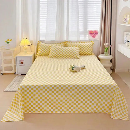 Bedsheet Set | Washed Soft Solid Design | Includes 2 Pillowcases & Flat Sheet | Comfortable Sleep