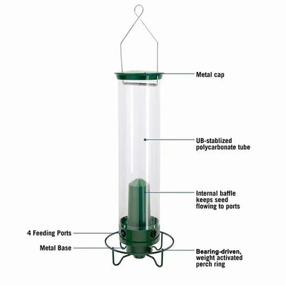 Bird Feeder | Squirrel-Proof Spinning Perch | 5 lb Capacity