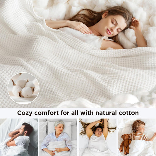 Blanket | Waffle Weave | 100% Cotton & Lightweight Breathable