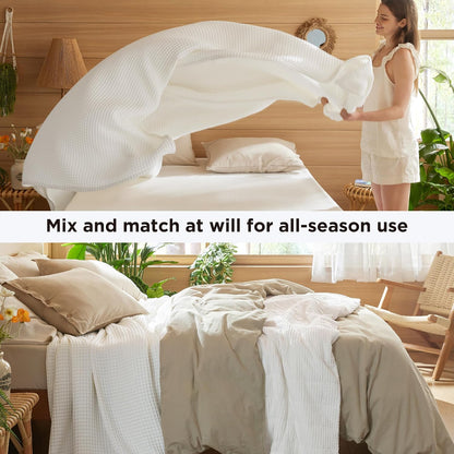 Blanket | Waffle Weave | 100% Cotton & Lightweight Breathable