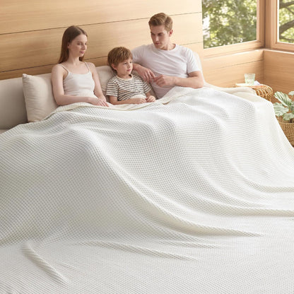 Blanket | Waffle Weave | 100% Cotton & Lightweight Breathable