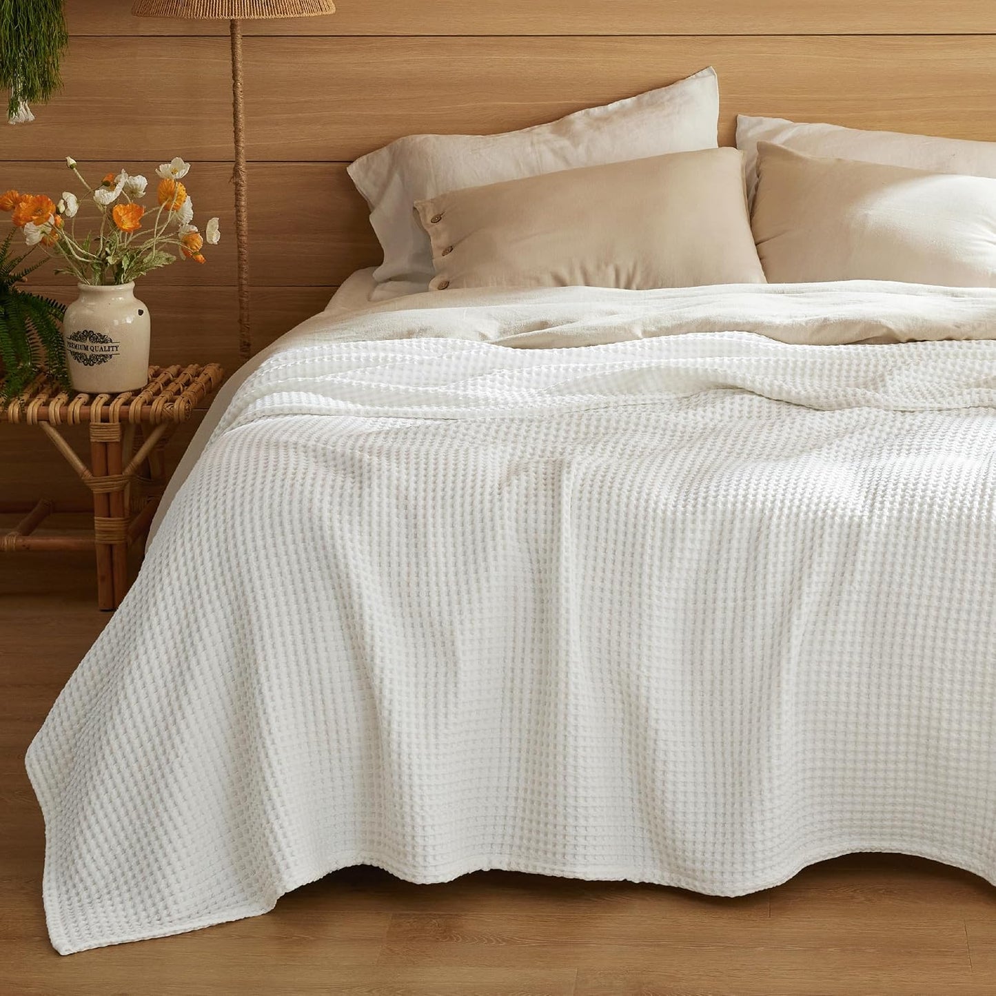 Blanket | Waffle Weave | 100% Cotton & Lightweight Breathable