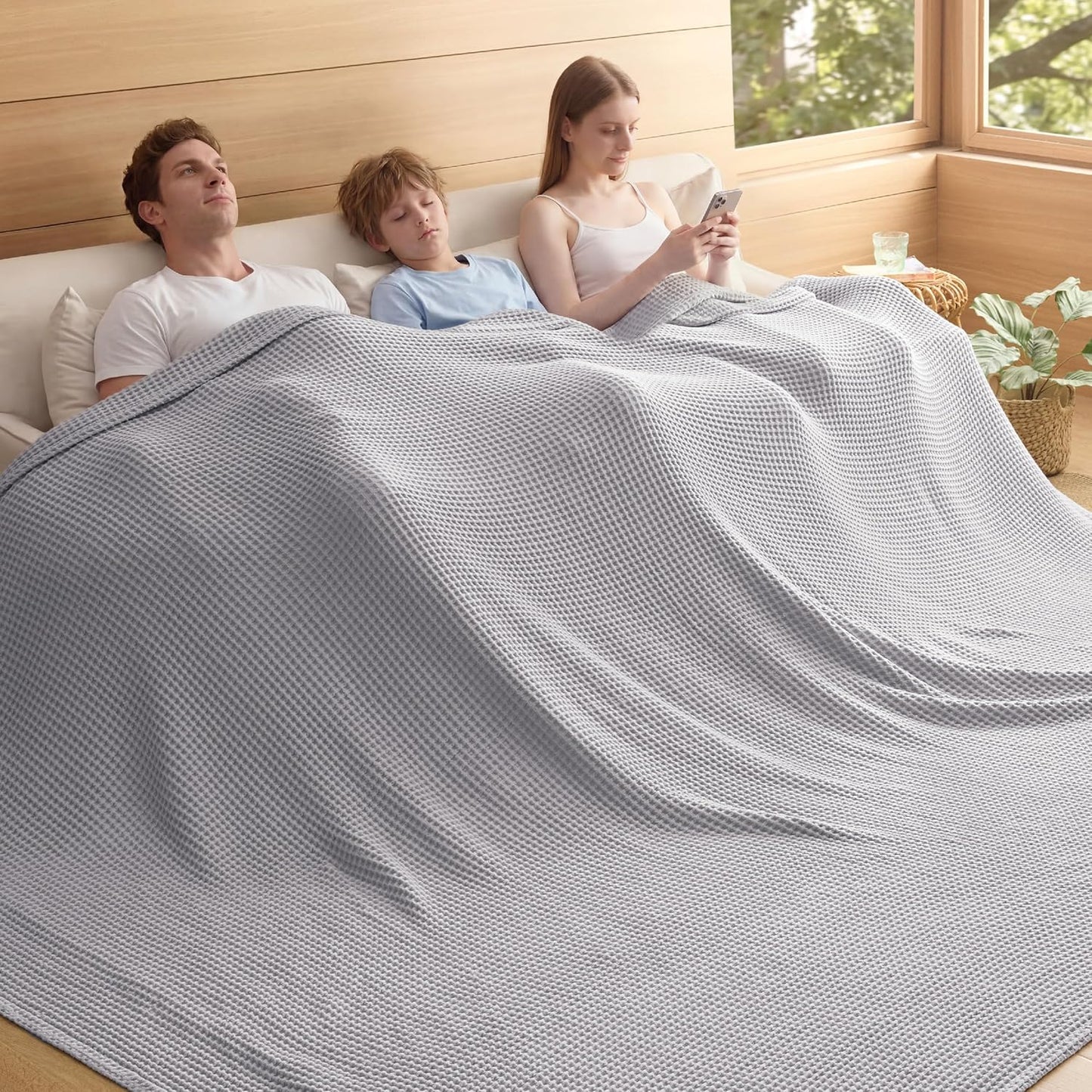 Blanket | Waffle Weave | 100% Cotton & Lightweight Breathable