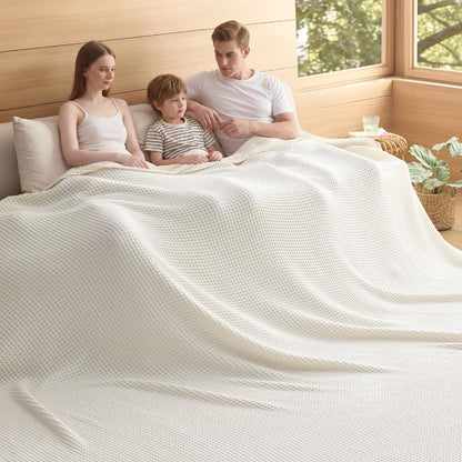 Blanket | Waffle Weave | 100% Cotton & Lightweight Breathable