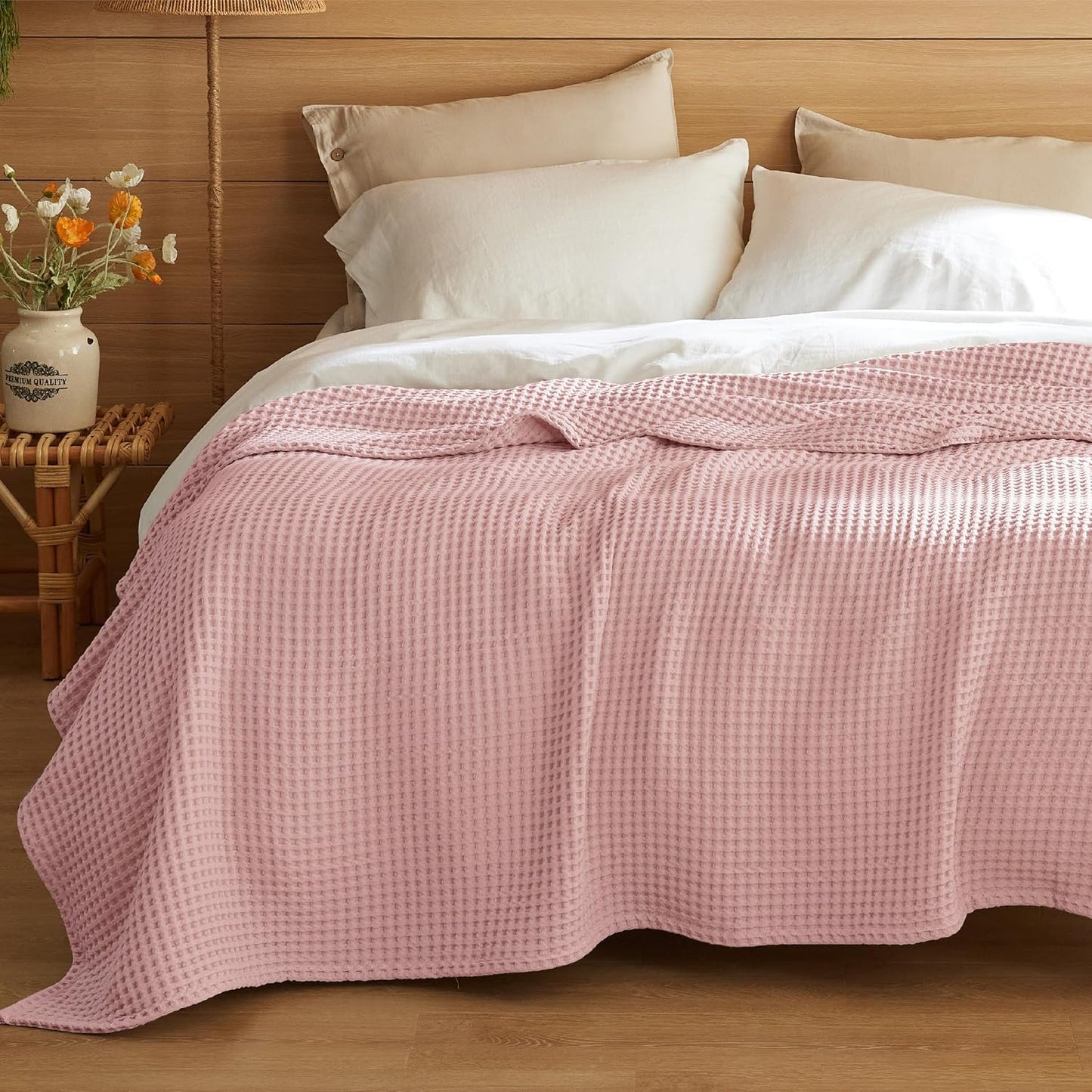 Blanket | Waffle Weave | 100% Cotton & Lightweight Breathable