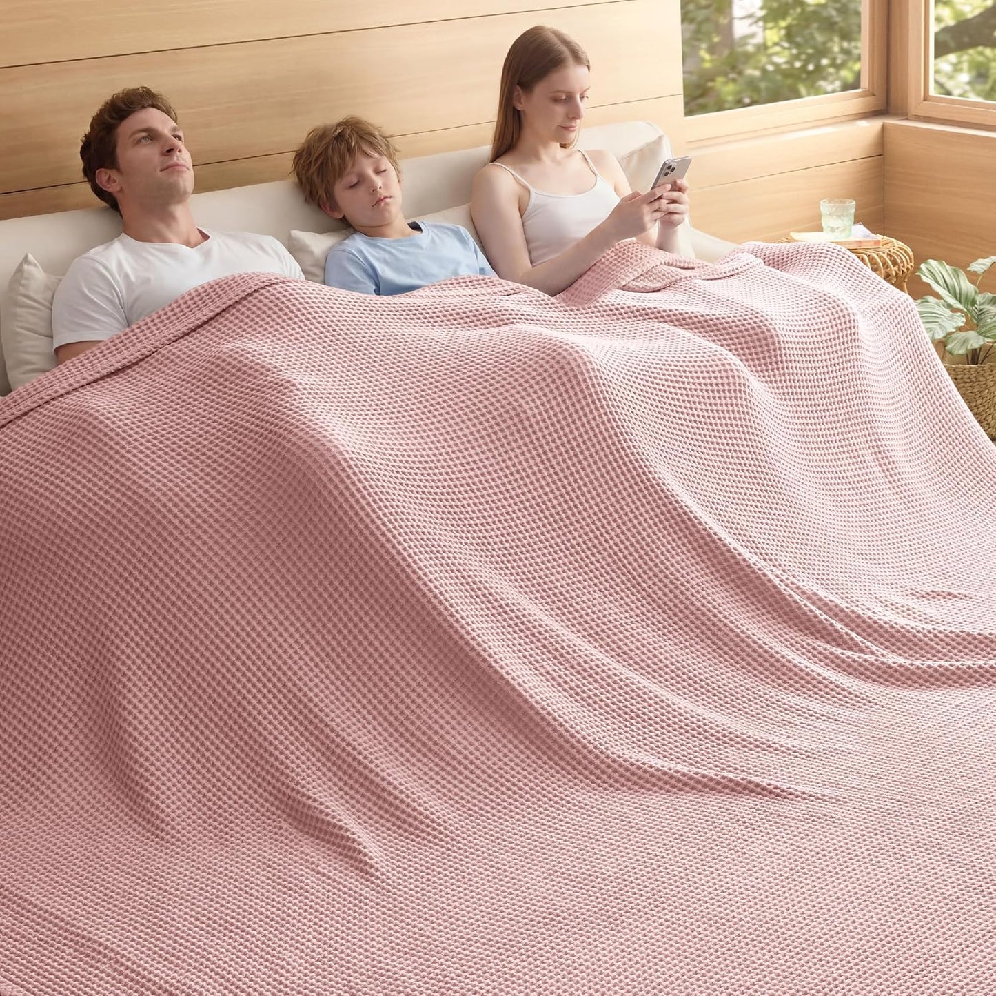 Blanket | Waffle Weave | 100% Cotton & Lightweight Breathable