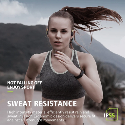 Bone Conduction Headphones | Waterproof Sweatproof | Wireless Noise-Reducing Mic | Long Battery