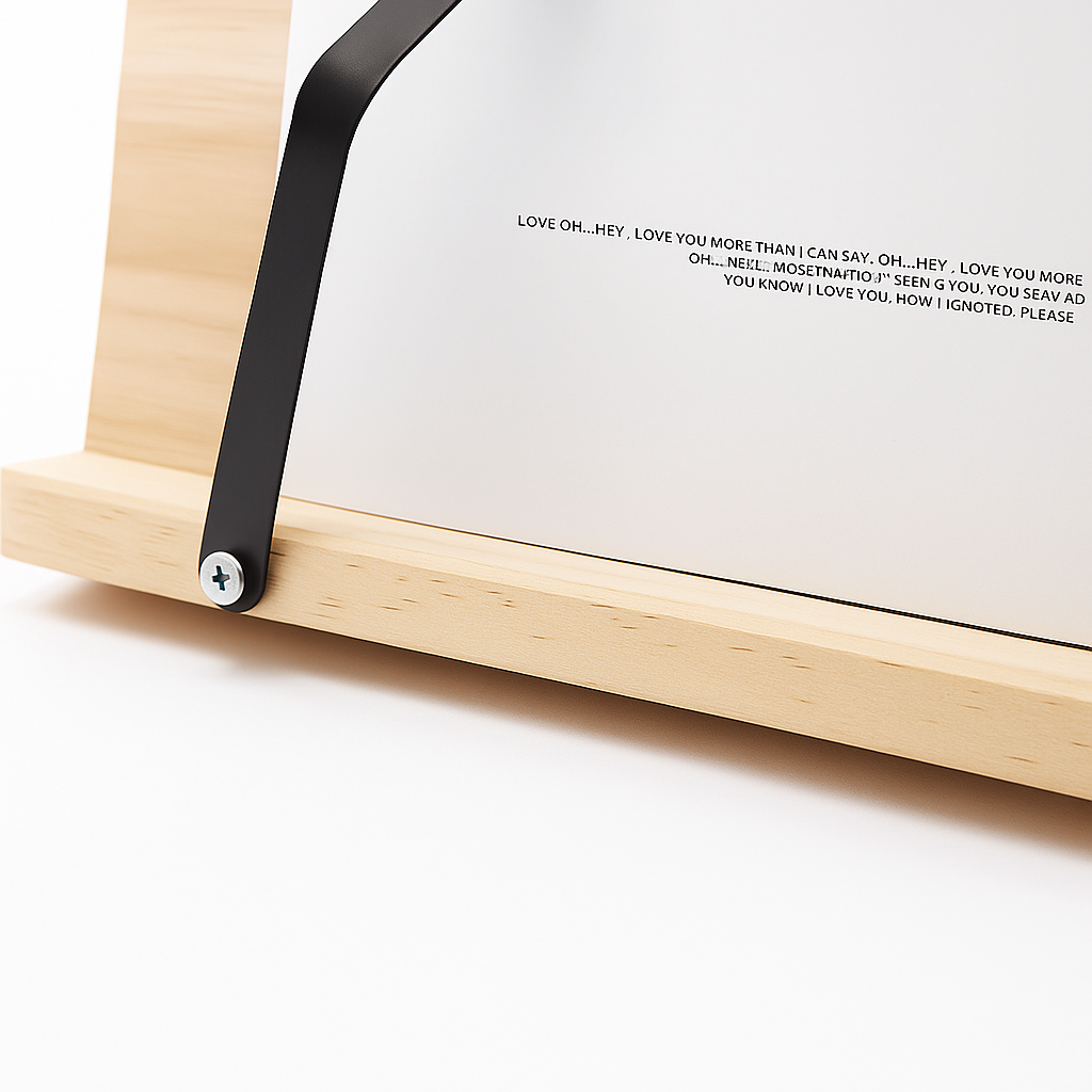 Book & Tablet Stand | Foldable Adjustable Wooden Frame | Stable Hands-Free Use | Ergonomic Support