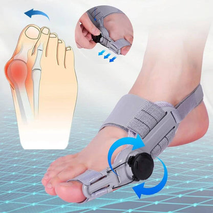 Bunion Corrector Toe Spacer | Adjustable Hinge Realignment | Silicone Pads & Heel Strap