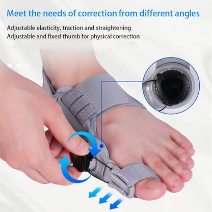 Bunion Corrector Toe Spacer | Adjustable Hinge Realignment | Silicone Pads & Heel Strap