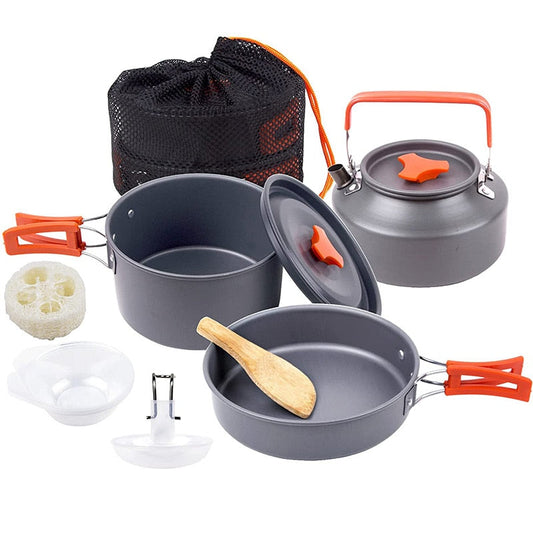Camping Cookware Kit | Steam, Boil & Fry Multi-Function Set | Lightweight & Durable
