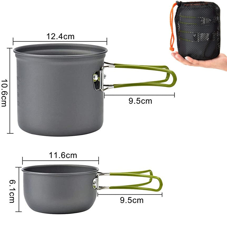 Camping Cookware Kit | Steam, Boil & Fry Multi-Function Set | Lightweight & Durable