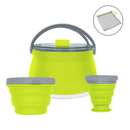 Camping Kettle | Collapsible Design | 1L Stainless Steel | Lightweight for Hiking