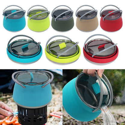 Camping Kettle | Collapsible Design | 1L Stainless Steel | Lightweight for Hiking