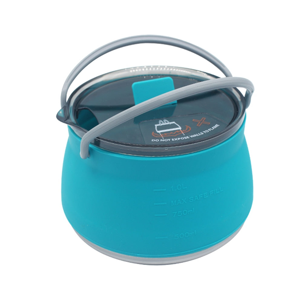 Camping Kettle | Collapsible Design | 1L Stainless Steel | Lightweight for Hiking