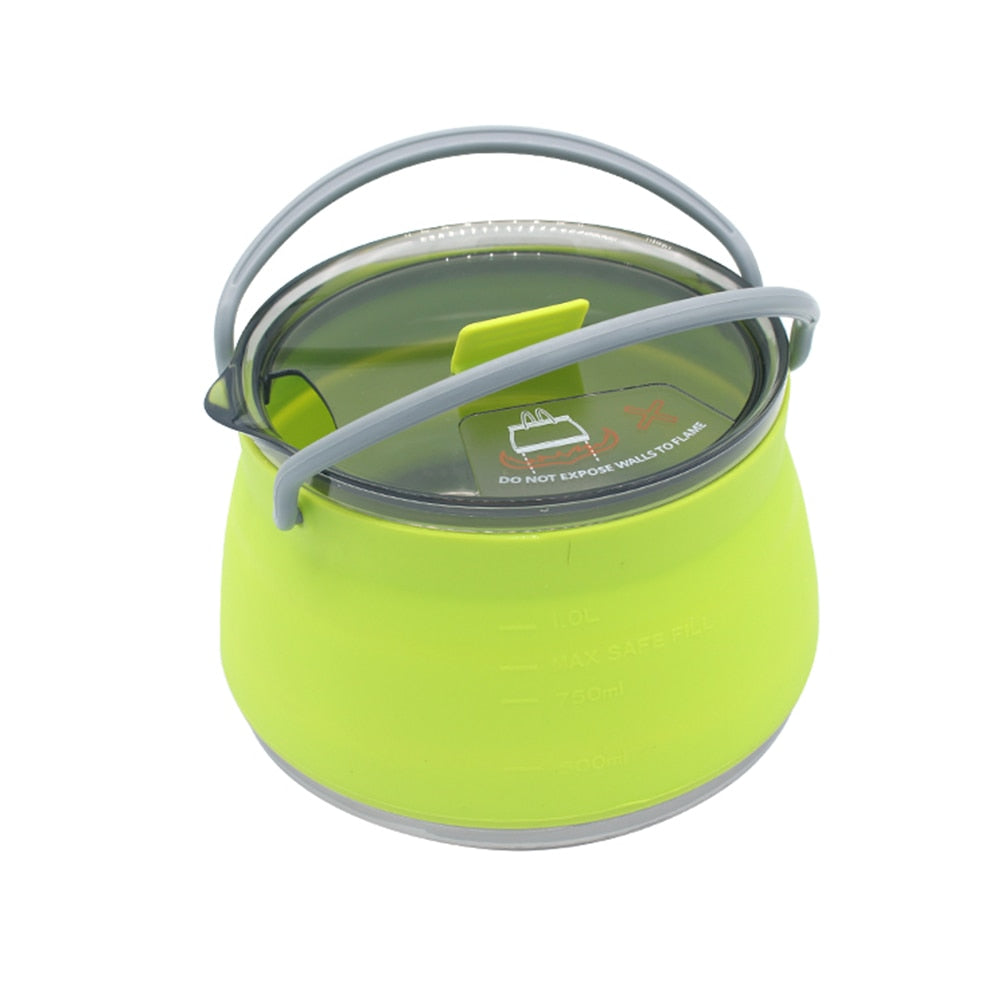 Camping Kettle | Collapsible Design | 1L Stainless Steel | Lightweight for Hiking