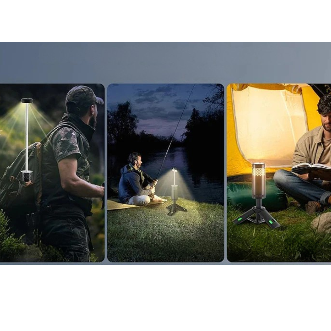 Camping Lantern | Rechargeable Power Bank & Adjustable Brightness | Stainless Steel, Weatherproof