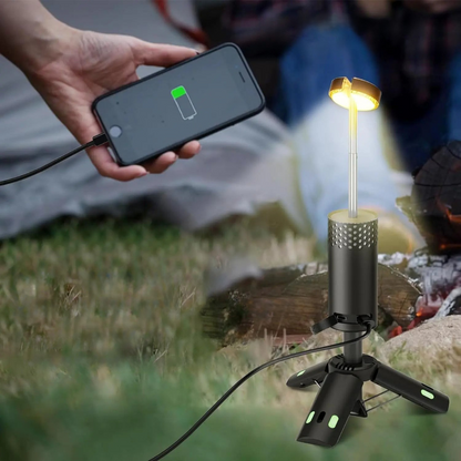 Camping Lantern | Rechargeable Power Bank & Adjustable Brightness | Stainless Steel, Weatherproof