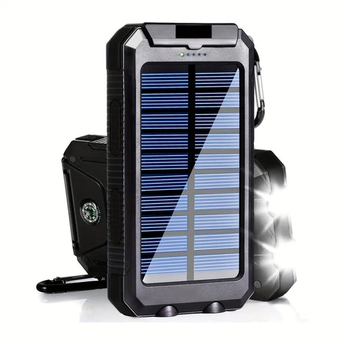 Camping Power Bank & Flashlight | Solar & USB Rechargeable | 20000mAh Capacity