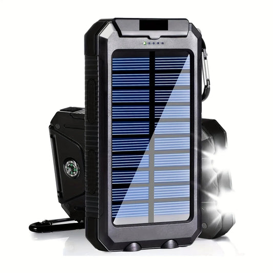 Camping Power Bank & Flashlight | Solar & USB Rechargeable | 20000mAh Capacity