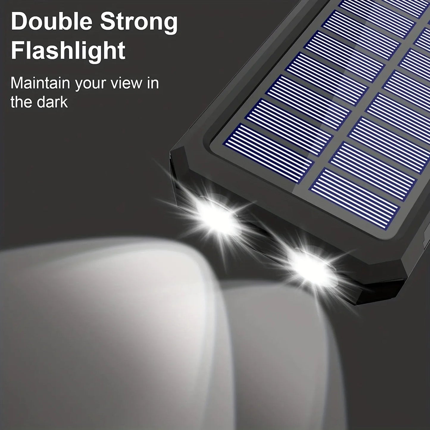 Camping Power Bank & Flashlight | Solar & USB Rechargeable | 20000mAh Capacity