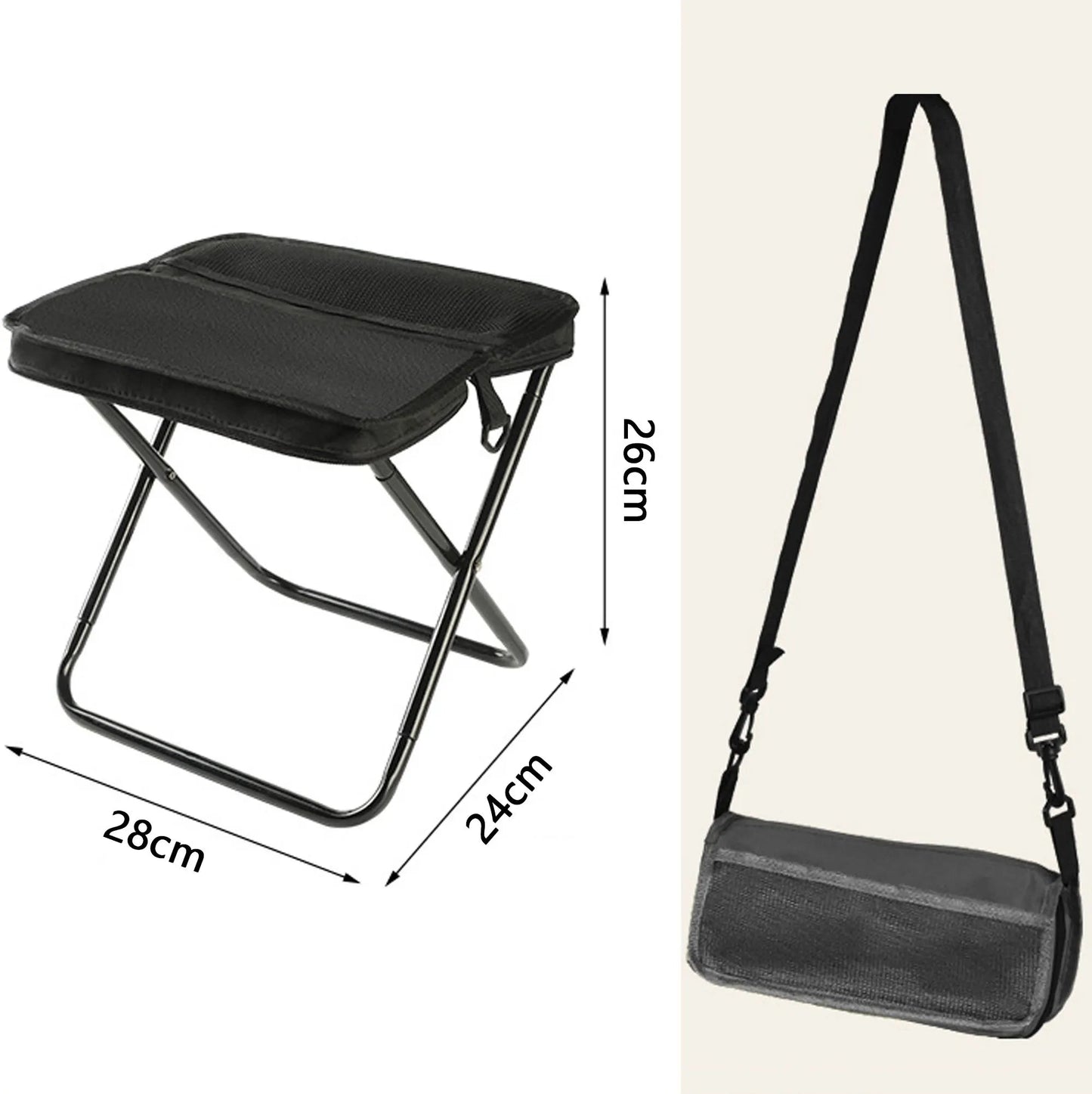 Camping Stool | Lightweight Foldable | Water-Resistant Fabric & Anti-Slip Legs | Supports 265 lbs
