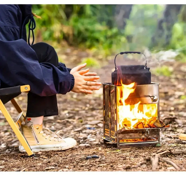 Camping Stove | Foldable Stainless Steel | Compact with Carry Bag | Durable for Hiking