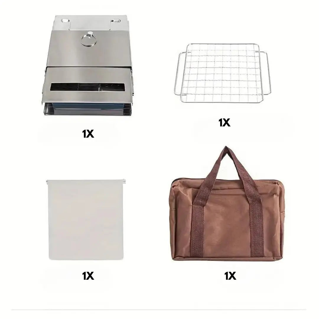 Camping Stove | Foldable Stainless Steel | Compact with Carry Bag | Durable for Hiking