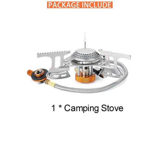 Camping Stove Set 2-4 Person | Portable Gas Stove | Anodized Aluminum Cookware