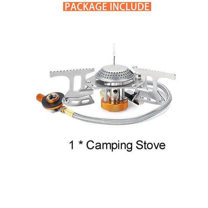 Camping Stove Set 2-4 Person | Portable Gas Stove | Anodized Aluminum Cookware