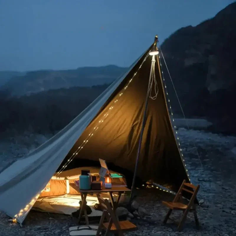 Camping String Lights | Waterproof LED Retractable 10m | Battery-Powered | Travel-Friendly