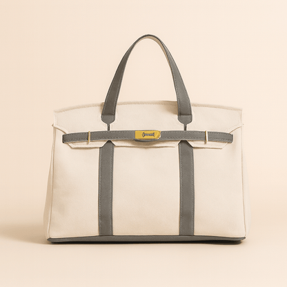 Canvas Shopper Bag | Premium Canvas & Steel Accents | Reinforced Seams & Inner Pocket | 40×30×20 cm
