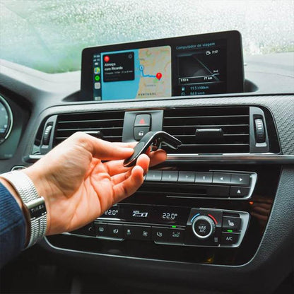 Car Air Vent Phone Holder | L-Shaped Magnetic Mount | Aluminum & Silicone | Universal Fit 3.5-7 in